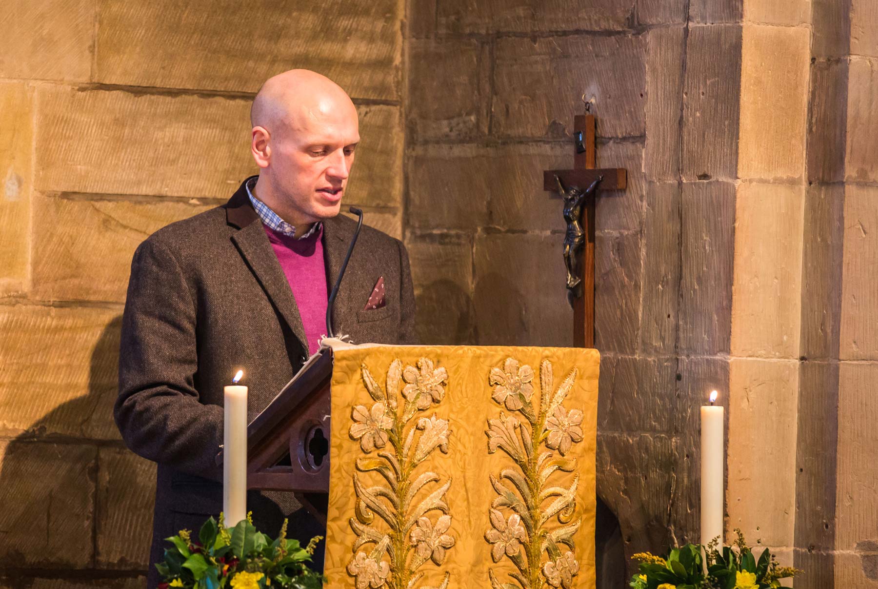 Picture of a reader in church