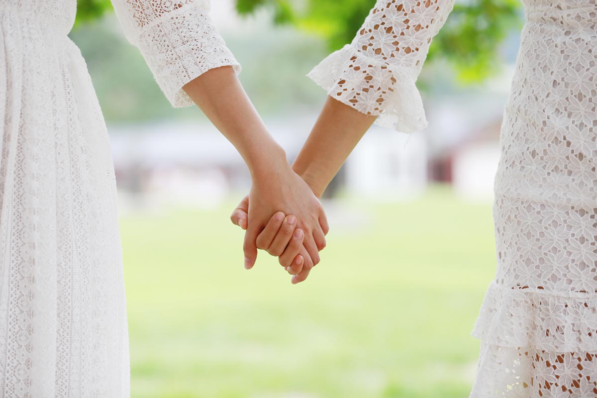 Image of a lesbian couple getting married at St Werburgh